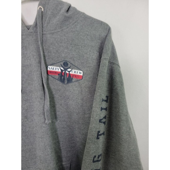 Salty Crew Gray Long Sleeve Hooded Sweatshirt Men's Size Large - Picture 4 of 9